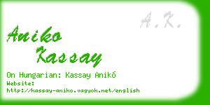aniko kassay business card